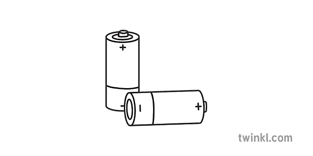 SYM Batteries BW Illustration - Twinkl