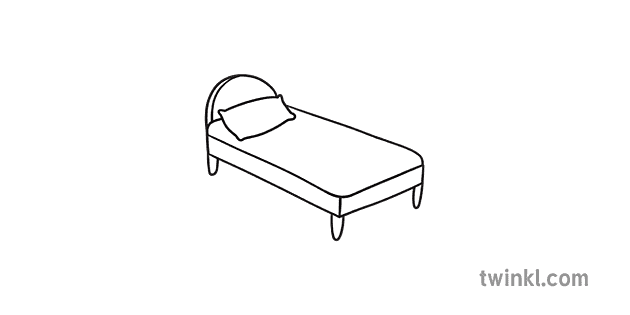 SYM Bed BW Illustration - Twinkl