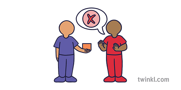 SYM No Thank You Colour Illustration - Twinkl