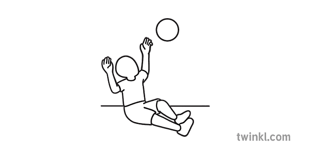 Sym Sitting Volleyball Bw Illustration Twinkl