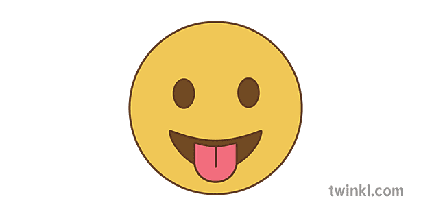 Sym Tongue Out Emoji Colour Illustration Twinkl