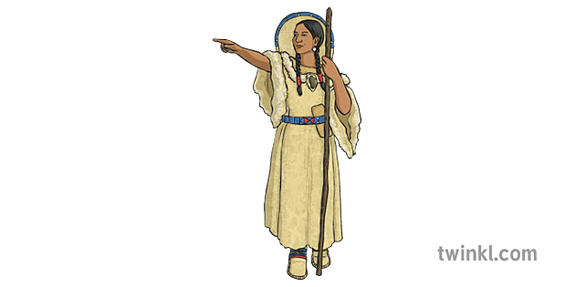 Sacagawea zeigt Ilustración - Twinkl