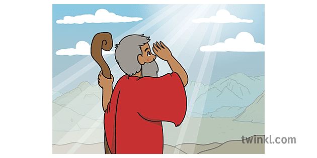 Scene 13 The Story of Moses Speaking to God Illustration - Twinkl
