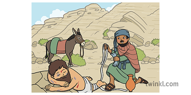 Scene 8 Samaritan Helping Injured Jewish Man The Good Samaritan Bible