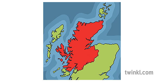 Scottish Highlands Outline Map - Twinkl