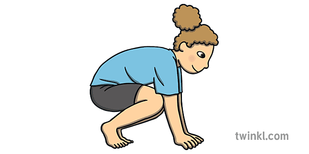 Sequence Gymnastics Step 02 Movement Stretch Crouch PE KS1 Illustration -