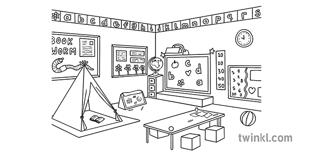 Forma Aula Matematica Forme Sfera Cubo Cuboide Ks1 Bianco E Nero Illustration