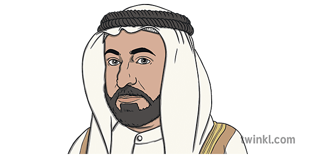 Sheikh Sultan Bin Mohamed Al Qasimi Illustration Twinkl