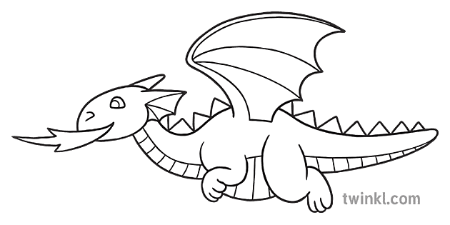 簡單的龍神話生物eyfs黑白rgb Illustration Twinkl