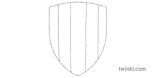 Simple Wooden Shield Defense Weapon English Ks3 Black And White