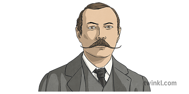 Sir Arthur Conan Doyle Illustration Twinkl