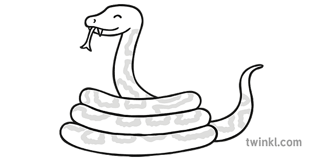 Snake 02 Black and White Illustration - Twinkl