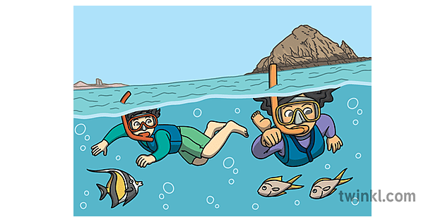 Snorkeling At Snoopy Jasiiradda Illustration Twinkl