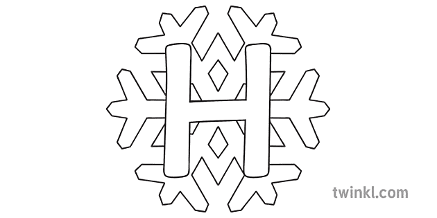 Flocon De Neige Lettres H Phonics Eyfs Noir Et Blanc Rgb Illustration
