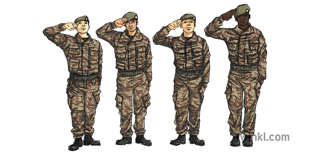 saludo de soldados Illustration - Twinkl