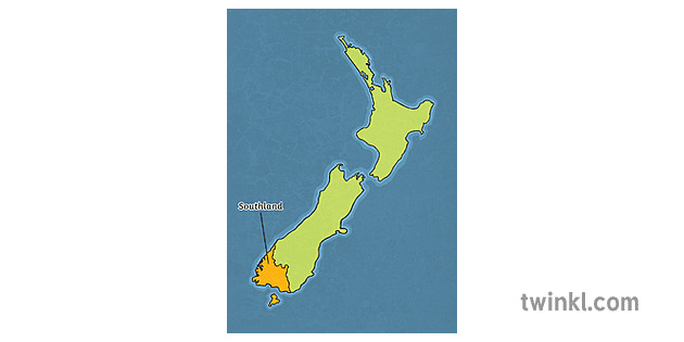 サウスランド 地域 ニュージーランド 地図 地理 ニュージーランド Ks2 1 Illustration Twinkl