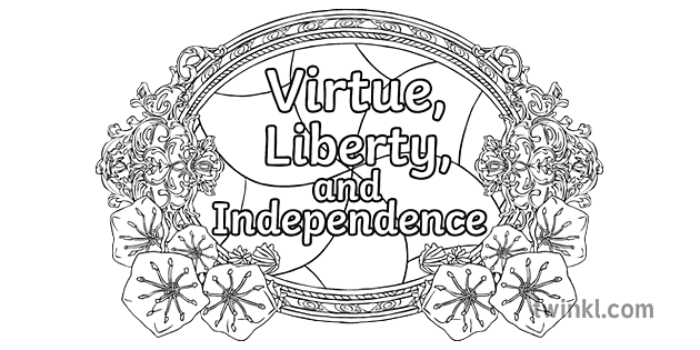 State Motto Words Virtue Liberty Independence Pennsylvania State Symbols   State Motto Words Virtue Liberty Independence  Pennsylvania State Symbols Mindfulness Coloring Sheets USA KS2 Black And White RGB 