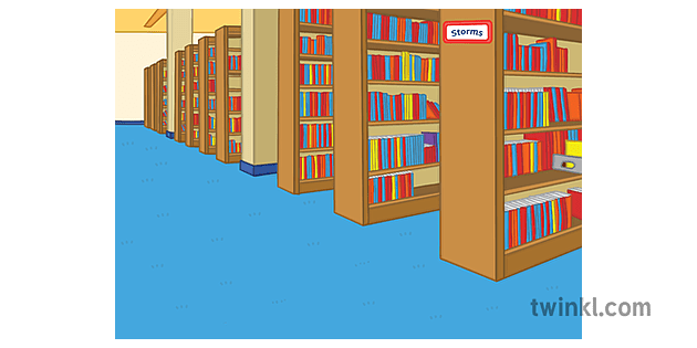 风暴书节在图书馆室内室内线的背景色 Illustration Twinkl