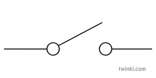 interruptor abierto ciencia circuito símbolos diagrama científico más