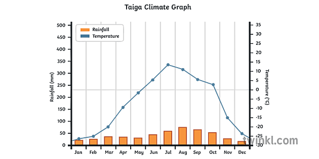 Taiga Climate Graph  Geography Secondary 