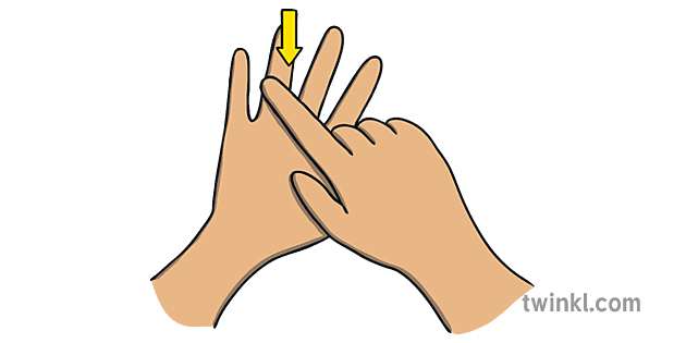 Tap Your Ring Finger Hand Gesture Signal EYFS Illustration - Twinkl