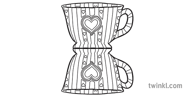 Teetasse Karte Vorlage Teebeutel Muttertag Handwerk Kunst Ks1 Schwarz Weiss