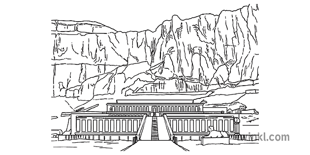 哈特謝普蘇特神廟建築護照及時古埃及人清單清單英語ks1b和白色rgb Illustration Twinkl