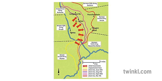 la bataille de passchendaele carte histoire secondaire Illustration ...