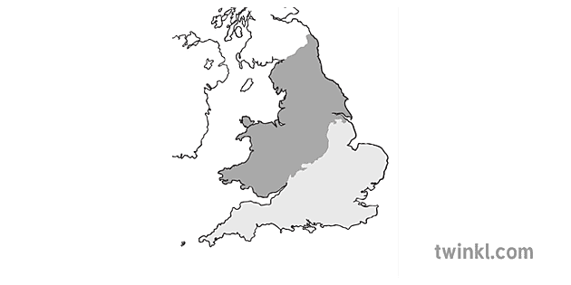 the north south divide map geography ks3 bw rgb Illustration - Twinkl