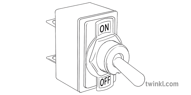 Toggle Switch Black and White RGB Illustration - Twinkl