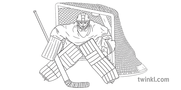 Hockey Goalie In Net Cartoon