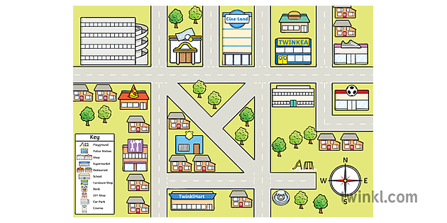 Town Map 2 Illustration - Twinkl