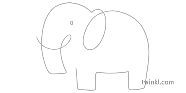 Traceable Elephant Doodle - Twinkl