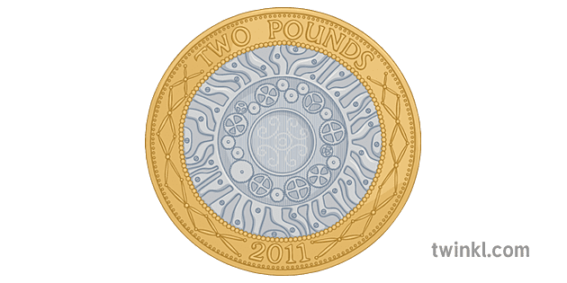2ポンド硬貨 スターリング 通貨 お金 Ks3 Ks4 Illustration