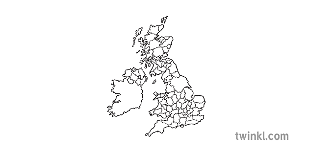 uk counties map blank where we live location theme classic ks1 black