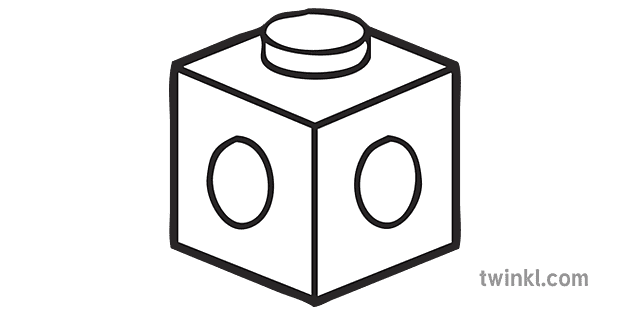 Unit Cube Black and White Illustration - Twinkl