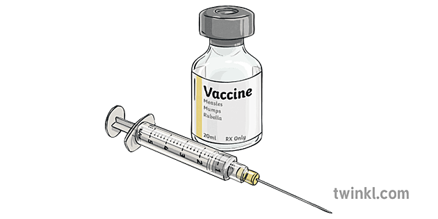 疫苗瓶和针玻璃医疗健康注射器生病的公民生活ks2