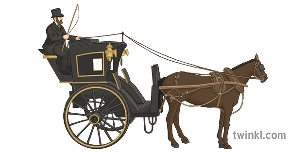 victorian hansom cab english black beauty secondary Illustration - Twinkl