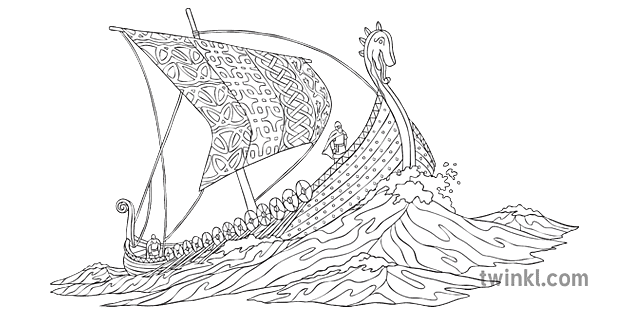 coloriage viking long boat mindfulness coloriage histoire du navire ks2 noir