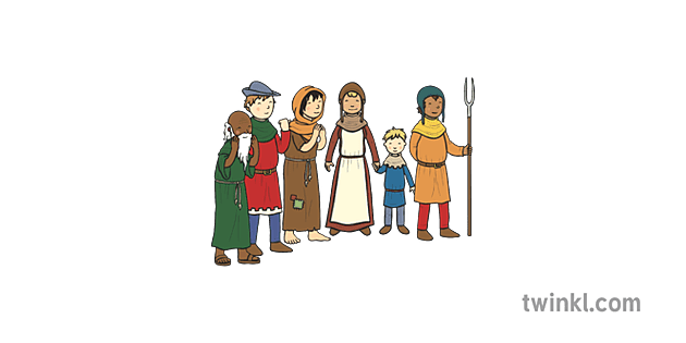 Villagers Medieval Peasants Saint George San Jorge KS1 Illustration - Twinkl