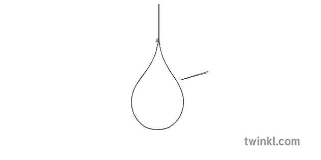 水球在帶針的字符串上黑白相間illustration Twinkl