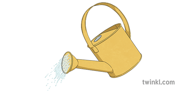 Watering Can with Water Illustration