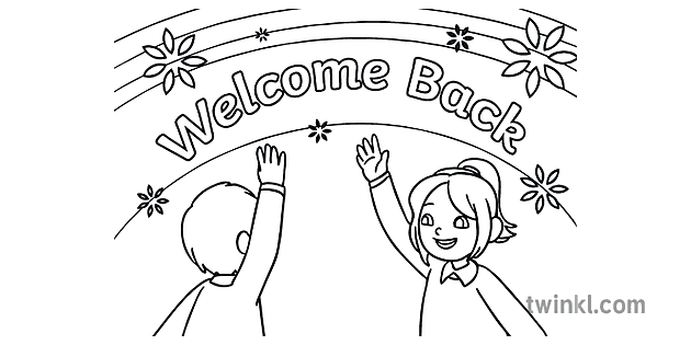 welcome back high five welcome back coloring page Illustration - Twinkl