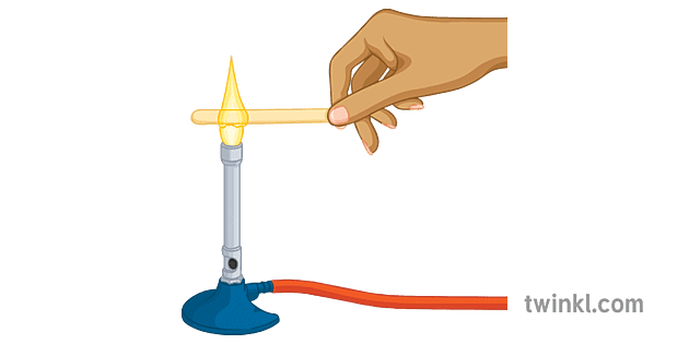 Wooden Splint Held Over Bunsen Burner Science Experiment Secondary