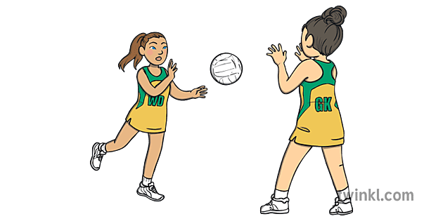 World Cup Netball Player Passing Ball Sports KS1 Illustration - Twinkl