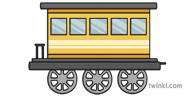 Yellow Railway Car Train Vehicle Transport KS1 Illustration - Twinkl