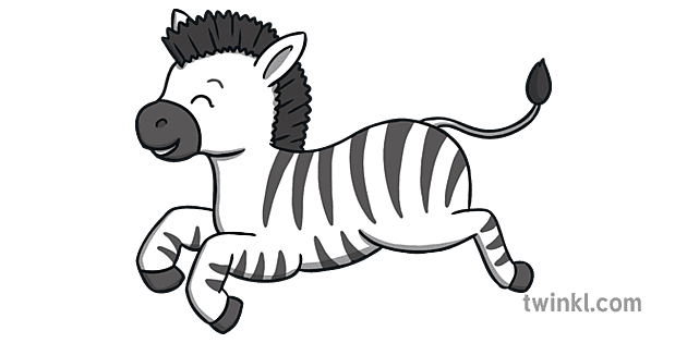 zebra cute animal movie character phonics family ks1 eyfs Illustration -