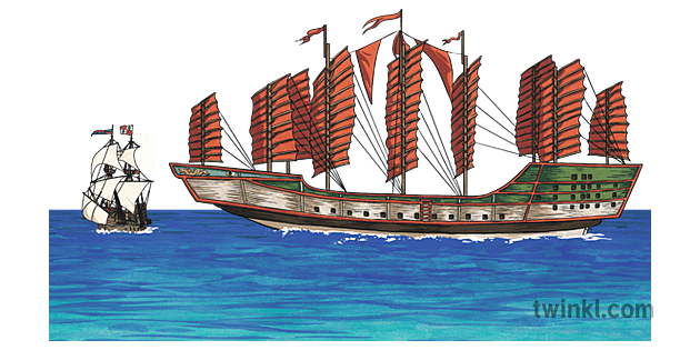 zheng he ship palyginti chinese boat ship sea ocean travel transport ...