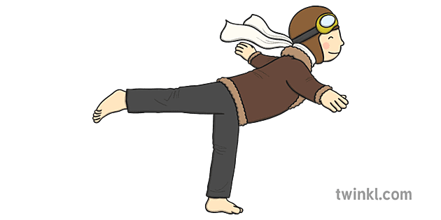 Aeroplane Pose Illustration - Twinkl