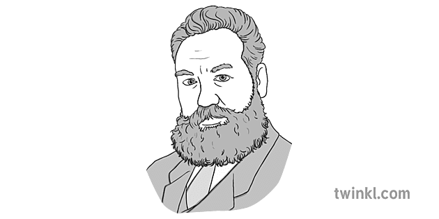 Alexander Graham Bell Black And White Illustration - Twinkl